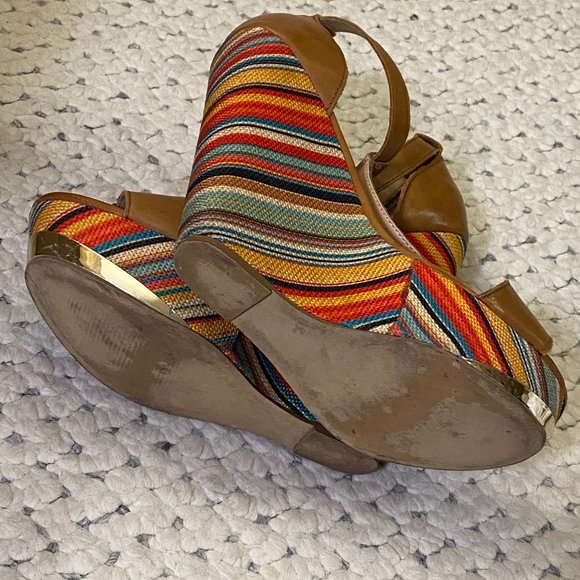 Steve Madden PUCCI WEDGES Mod T-Strap Sandals 7.5 - Picture 7 of 7